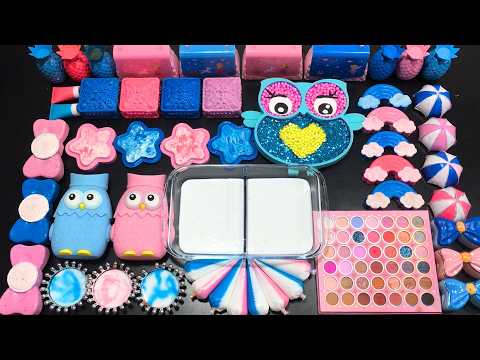 RELAXING WITH GALAXY CLAY PIPING BAGS VS GLITTER VS MAKEUP ! Mixing Random Things Into Slime