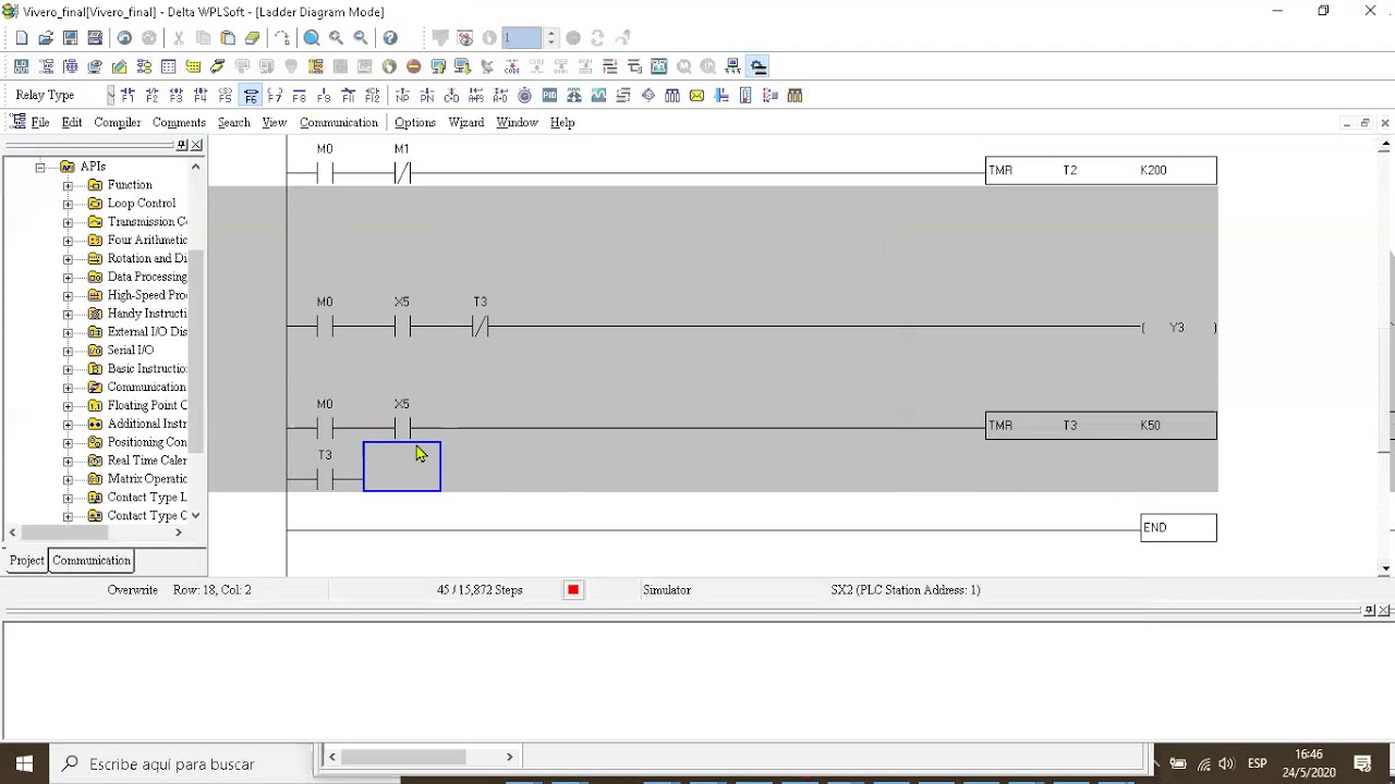 Programación de PLC con WPLsoft de Delta . En esta parte se explica
