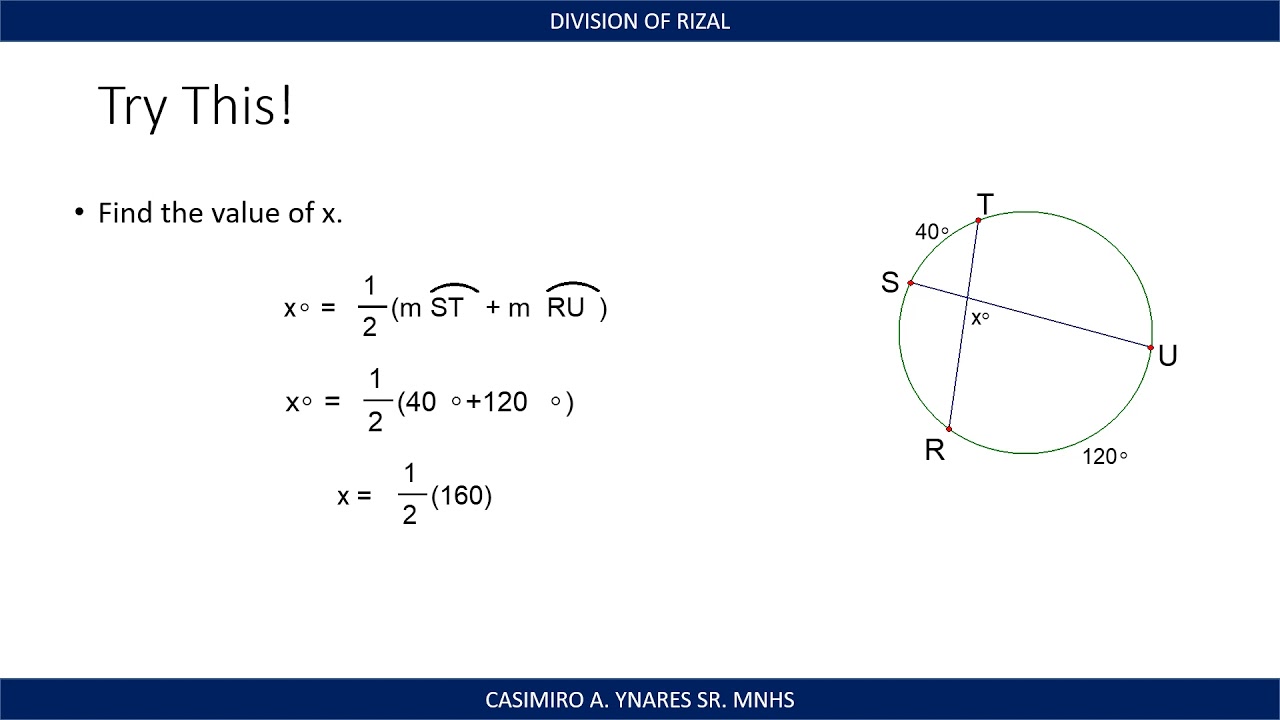 ANGLES FORMED BY SECANTS AND TANGENTS