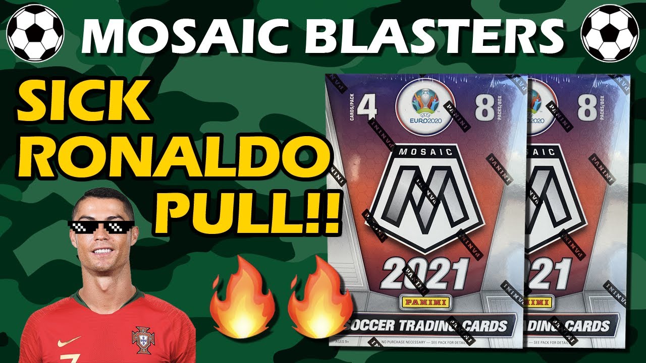 SICK RONALDO PULL!! 2021 Panini Mosaic Soccer Euro 2020 2x Retail Blaster  Review