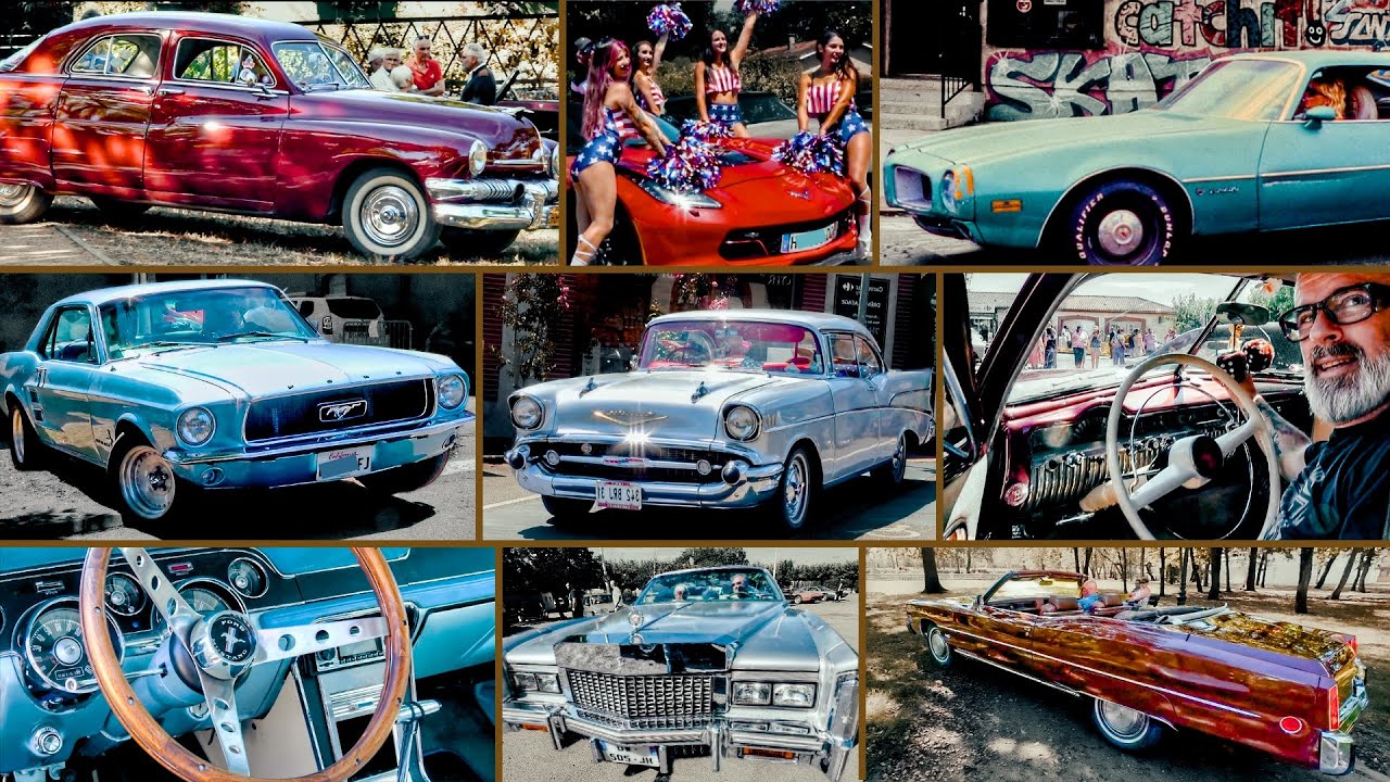 V8 américains, accent occitan : Mercury 1951, Cadillac Eldorado, Chevrolet Bel Air, Mustangs 65-68…
