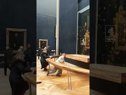 Climate change activists throw soup at Mona Lisa
