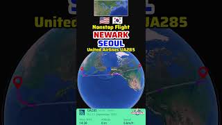 Newark to Seoul Flight Route with United Airlines UA285 | Boeing 787-9 