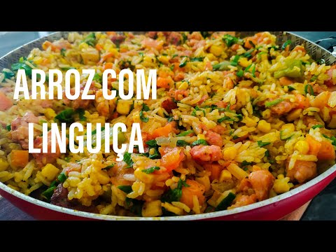 arroz com linguiça toscana veja que receita deliciosa(cozinha simples)