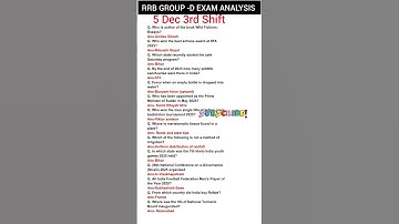 RRB Group D Exam Analysis 2025|5 Dec 3rd Shift|RRB GROUP-D EXAM ANALYSIS Today#rrbgroupd#gkgs#shorts