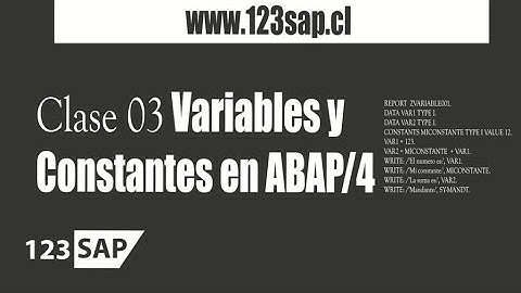 2.3 Curso ABAP | Clase 03 Variables y Constantes en ABAP/4 - Consultor SAP