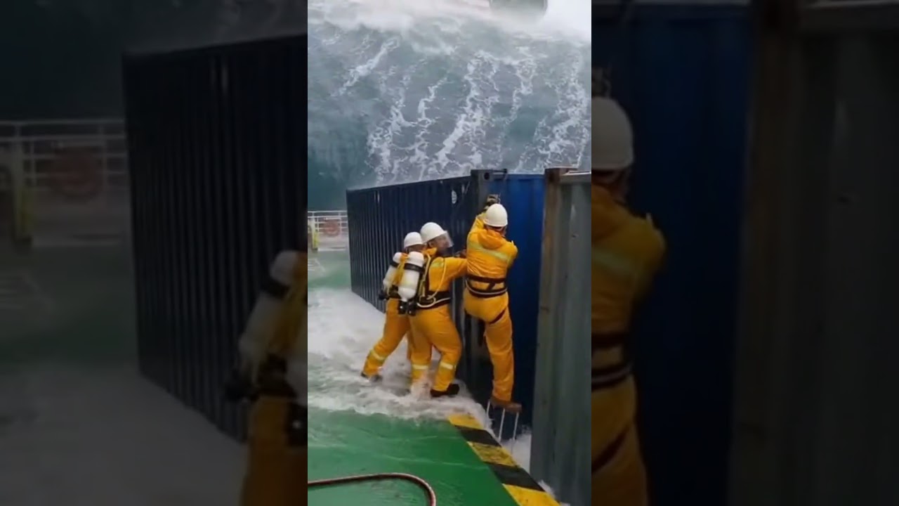 😱 WORKER ALMOST CRUSHED IN MONSTER NORTH SEA STORM! 