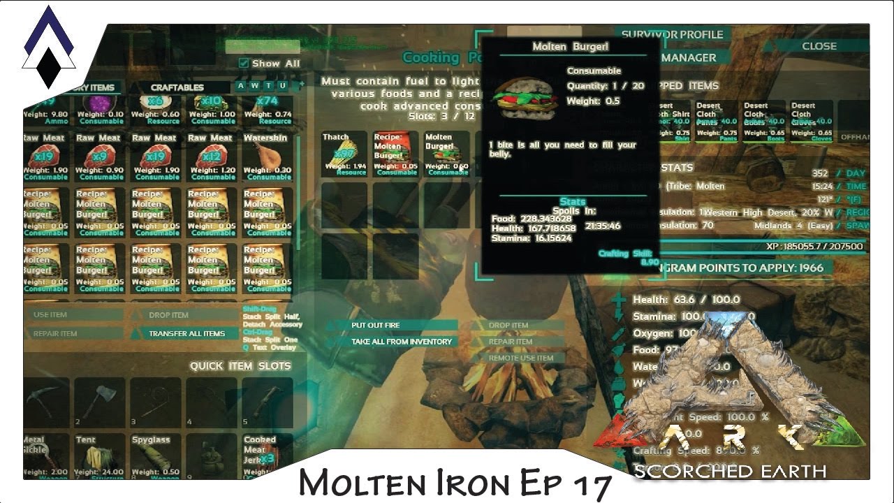 Desert Cooking with Arahli - ARK Scorched Earth (Molten Iron Ep 17)