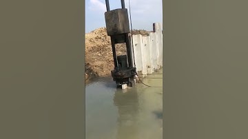 The process of driving prefabricated piles into the ground with the drop hammer