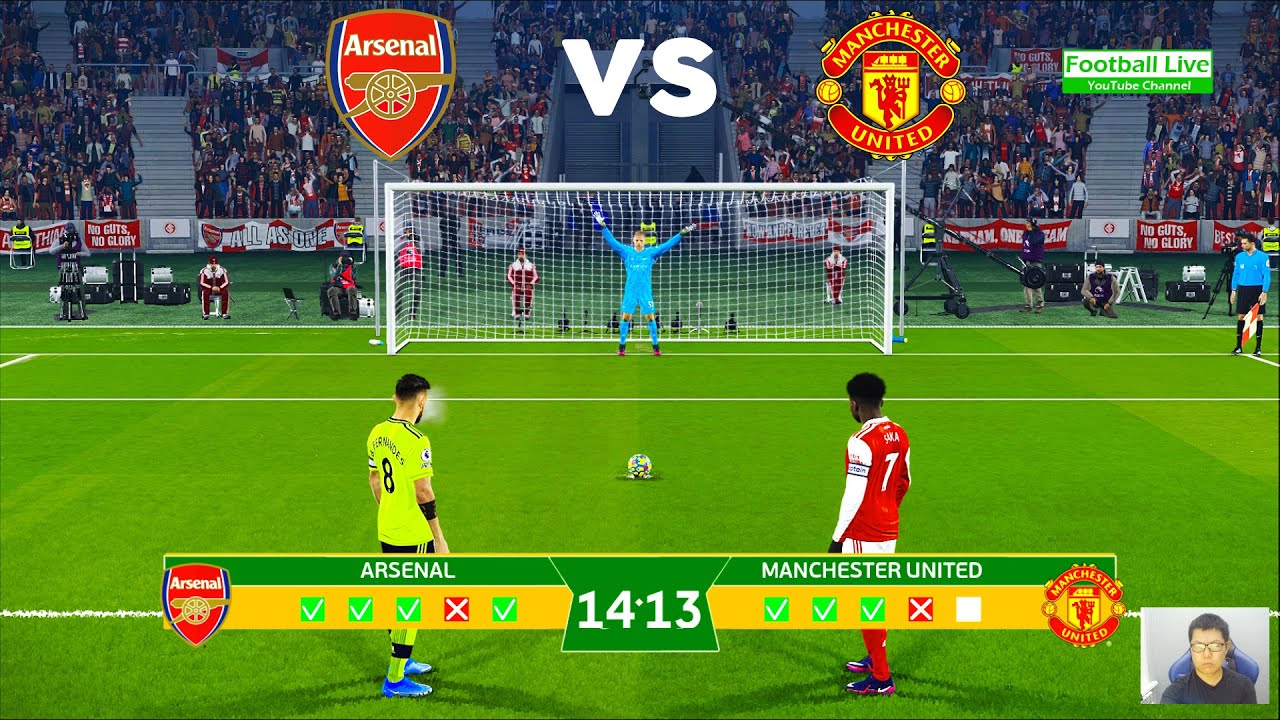 Arsenal vs Manchester United - Penalty Shootout 2023 Bruno vs Saka eFootball PES Gameplay