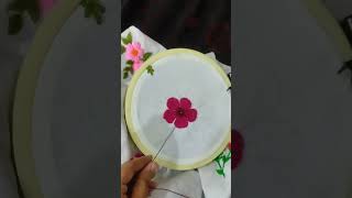 🌺 Simple Flower Embroidery for Beginners | Easy Stitch Tutorial | #Shorts #craftideas #satinstitch