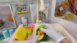 [Toy ASMR][No Talking]🍳Play Kitchen ASMR🥗 | Making Salad, and Do the Dishes with Kitchen toy