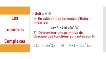 Les nombres complexes linéarisation des expressions trigonométriques : exercice corrigé