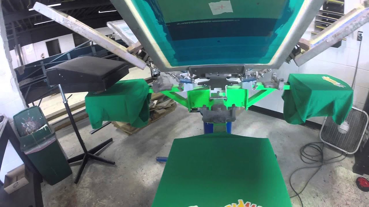 Screen Printing all 6 colors on our Riley Hopkins press YouTube