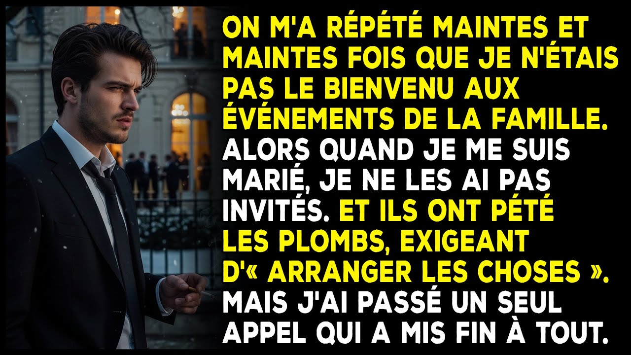On m'a toujours dit que je n'étais pas le bienvenu aux événements de famille. Alors quand…