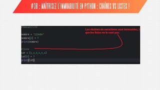 Comprendre Limmuabilité Des Chaînes Et La Mutabilité Des Listes