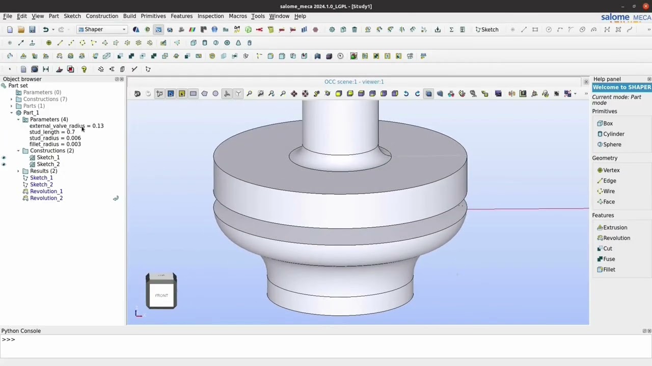Tutorial SALOME: Create geometries & GUI groups