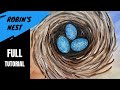 🪺 EP107 - &#39;Robin’s Nest&#39; Easy acrylic speckled robin&#39;s egg tutorial for spring, Easter