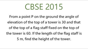 From a point P on the ground the angle of elevation of the top of a tower is 30 and that of the top