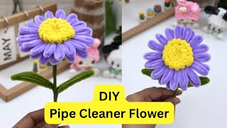 DIY Flower | Pipe Cleaner Flower tutorial / Easy and Simple Home Decor idea at Home