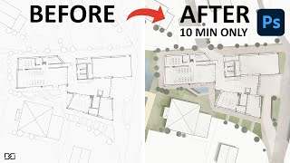 How to Render Architecture  Floor Plans in 10 Minutes Using Photoshop!