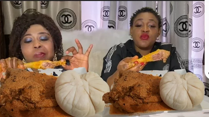 AFRICAN FOOD CHALLENGE|POUNDED YAM FUFU WITH EGUSI PEPPER SOUP MUKBANG