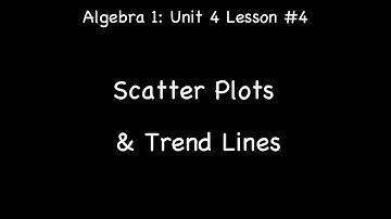 Lesson 4-4: Scatter Plots & Trend Lines