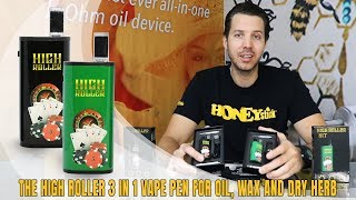 HoneyStick High Roller Mini Vape Mod for 510 Thread Carts | 3 in 1 vape pen for oil, wax & dry herb