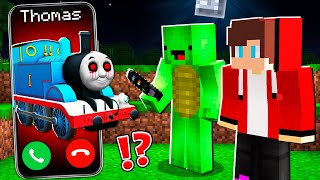 Why Creepy THOMAS TRAIN CALLING at 3:00am to JJ and MIKEY ? - in Minecraft Maizen