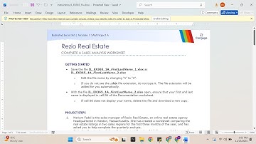 Illustrated Excel 365 | Module 1: SAM Project A Rezio Real Estate