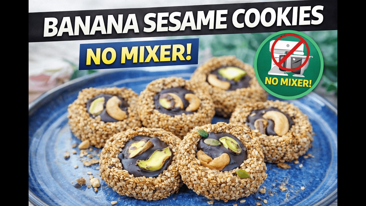 Easy Banana Sesame Cookies (No Mixer!) | Naturally Sweet Snack