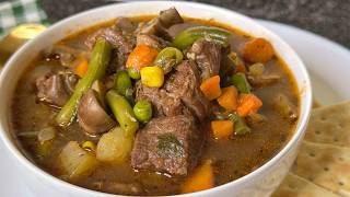 Family Favorite❤ Easy BEEF and VEGETABLE SOUP!