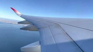 HDR 4K Japan Airlines JAL Airbus A350 engine start and take off from Tokyo Haneda