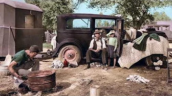 THE GREAT DEPRESSION REALTIME COLORIZING PHOTOS - MOST ICONIC IMAGES FROM 1929 AND 30s