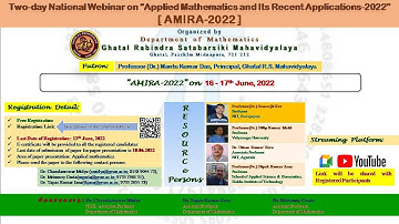 Two-day National Webinar on ‘Applied Mathematics and Its Recent Applications: 2022’