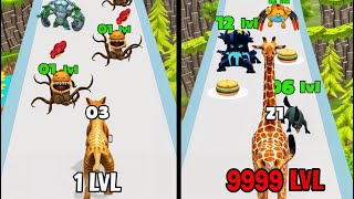 Animal Run Transform Evolution game in MAX LEVEL ⭐ Animal Runner Game  ( Level Up Animal )