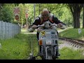 Vespa rides on the railroad tracks to the world record