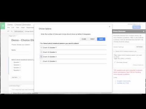 Google Forms - Choice Eliminator Multiples