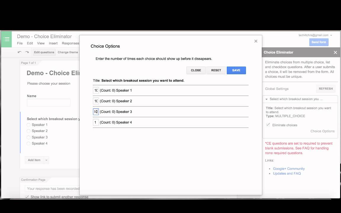 Google Forms Choice Eliminator Multiples YouTube