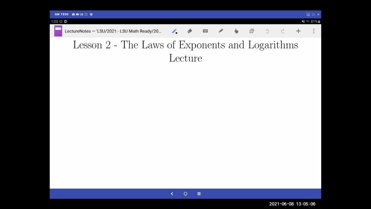 Lesson 2 - Laws of Exponents and Logarithms - YouTube