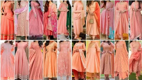 Khubsurat Peach colour Anarkali Suit Design Ideas for Girls 2025 || Beautiful Peach Anarkali suit