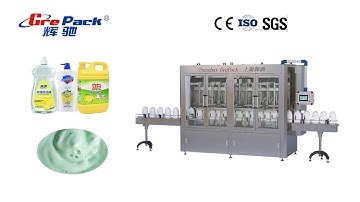 Grepack-Automatic 10 Nozzle Laundry Liquid Bottle Filling Capping Labeling Machine Filling Line