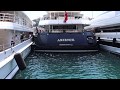 A tight squeeze docking of a mega yacht in port of hercules monaco