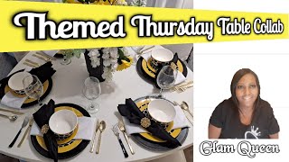 How to Decorate Glam Tablescape ~ Themed Thursday Table Collab ~ Busy as A Bee Theme #129