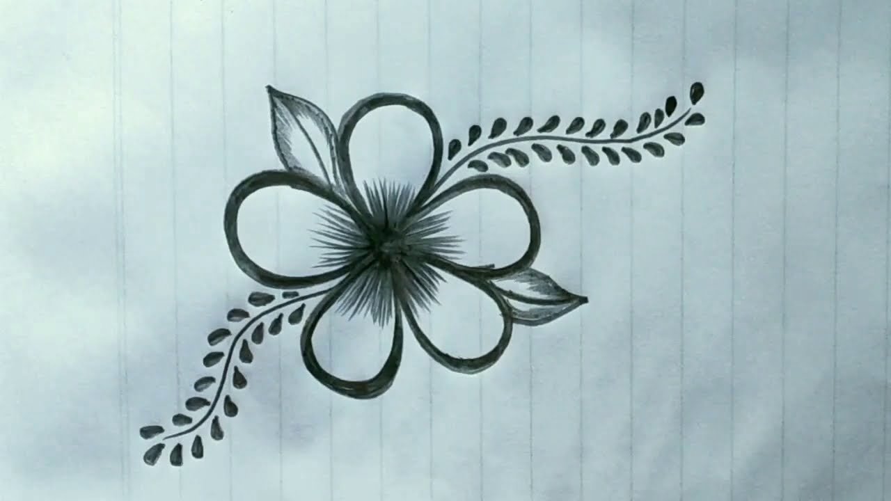 Beautiful flower designs | simple flower designs | drawing color pencil  drawing. - YouTube