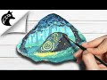 How to paint a forest with fireflies - rock painting tutorial