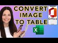 How To Convert Image To Excel Table With MS Office App - Extract A Table From A Photo With Phone