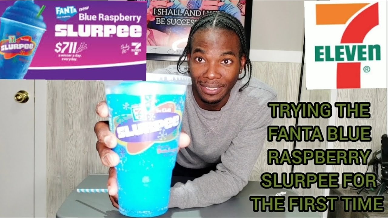 TRYING 7-11'S NEW FANTA BLUE RASPBERRY SLURPEE AND RANKING IT - YouTube