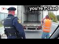 Cops Lost Patience and Broke Down Wanna Be Tough Guy's Car In Traffic Stop