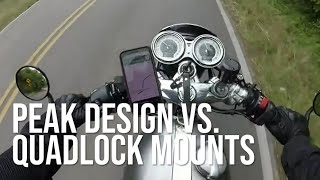 Peak Design vs. Quadlock Motorcycle Phone Mount  Triumph Thruxton R